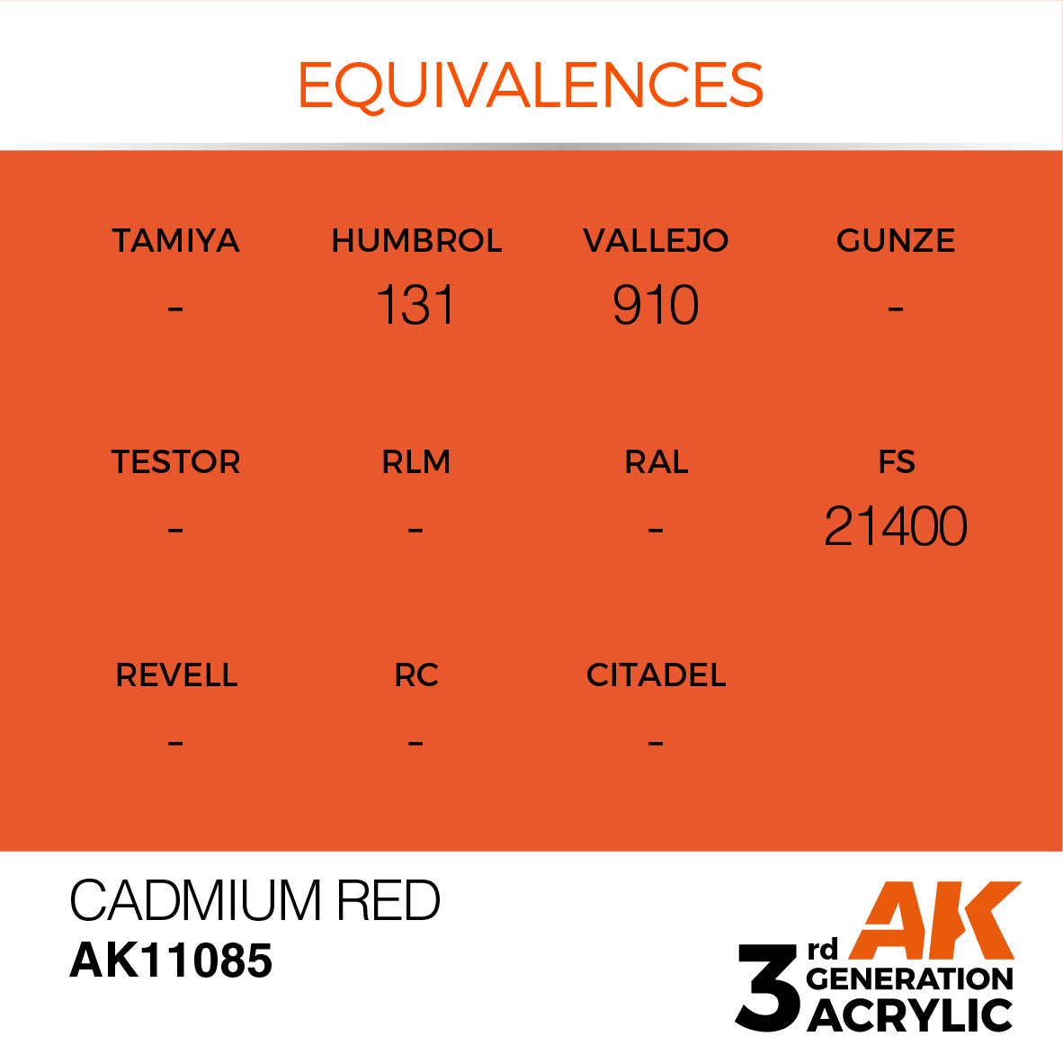 Cadmium Red 3G Acrylic Paint 17ml Bottle